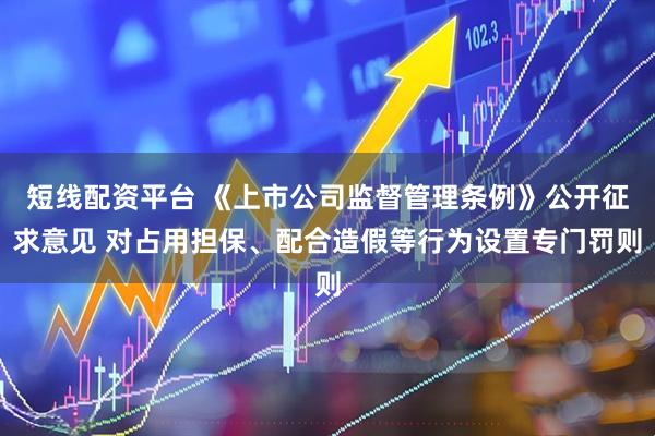 短线配资平台 《上市公司监督管理条例》公开征求意见 对占用担保、配合造假等行为设置专门罚则